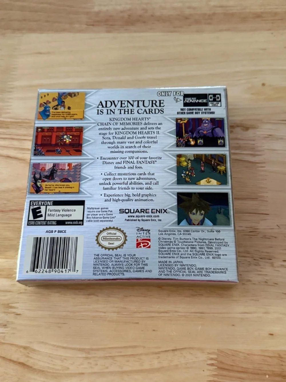 Kingdom Hearts Chain of Memories Gameboy Advance GBA DS Lite CIB